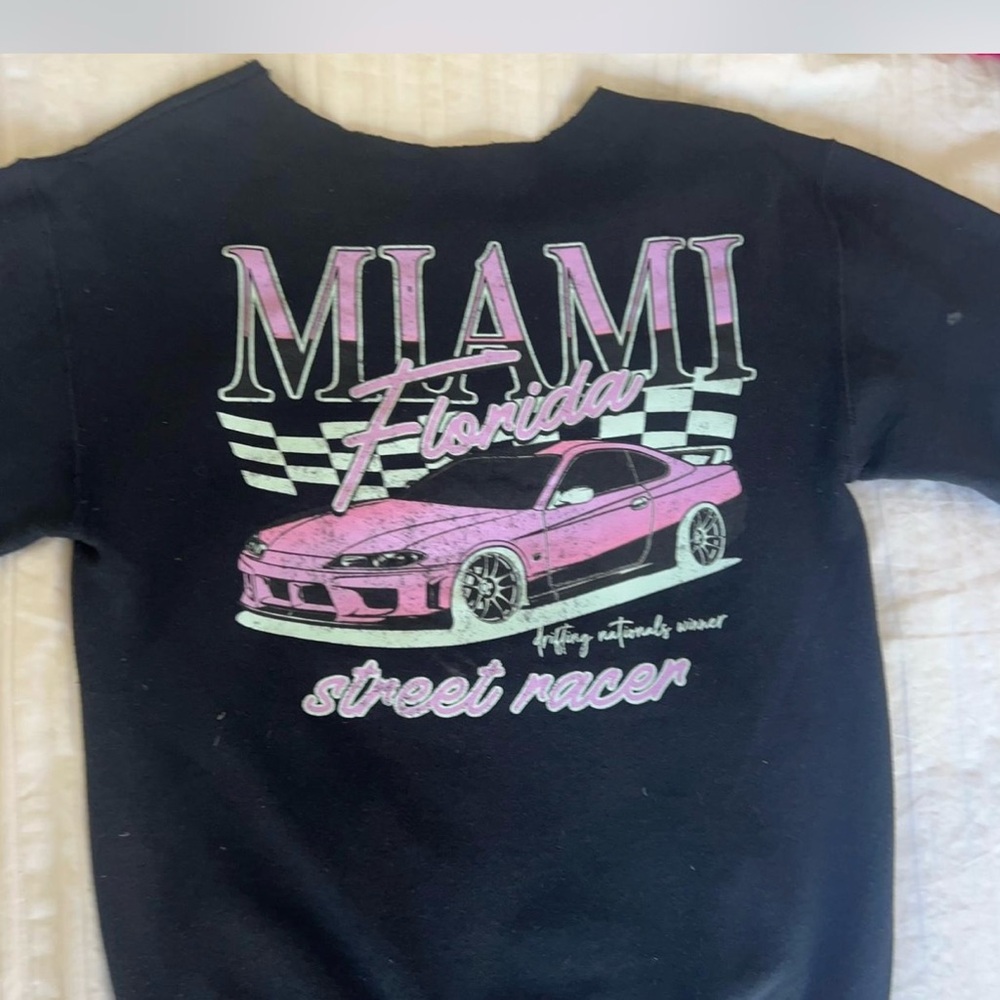 Miami Street Racer Women's Sweatshirt - Black and Pink